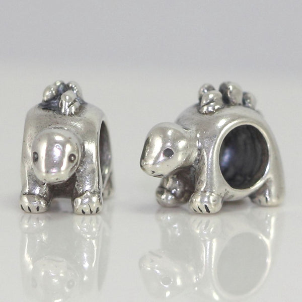 1pc Cute Solid 925 Sterling Silver Dinosaur Charm Bead, Compatible with Pandora All Other Charm Bracelets, EC2-O1