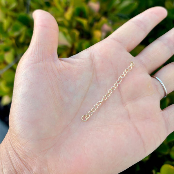 1pc Adabele Real 1/20 14K Gold Filled 2 Inch Chain Extender, No Clasp, Removable Adjustable Cable Chain Extension, JK8-A1