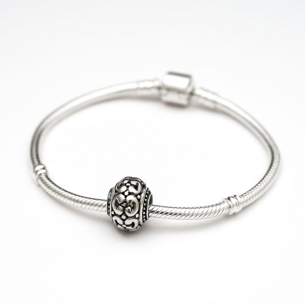 1pc Solid 925 Sterling Silver Large Ancient Lock Charm Good Luck Bead, Compatible with Pandora All Other Charm Bracelet, EC169
