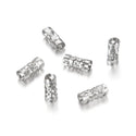 100pcs Large Hole Filigree Tube Beads, 18K White Gold Plated Brass, Size Selections: 8x3mm, 8x4mm