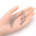 10pcs Large Hole Curved Filigree Flower Vines Noodle Tubes, Antique Silver, 66.5mm (2.62 Inch), Hole ID 4.2mm, MC-L6