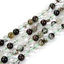 Natural Green Phantom Quartz Gemstone Round Beads, 15 Inch/1 Strand, Size Selections: 6mm/8mm/10mm