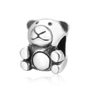 Cute Solid 925 Sterling Silver Teddy Bear Animal Bead Charm, Compatible with Pandora All Other...