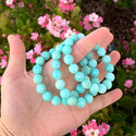 1 Strand Stretch Natural Russian Amazonite Beaded Gemstone Bracelet, 10mm Bead, Length Selections: 7 inch/7.5 inch/8 inch/8.5 inch