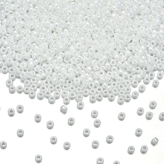50g Miyuki Rocaille 11/0 Round Seed Beads Opaque ceylon White Pearl RR-420