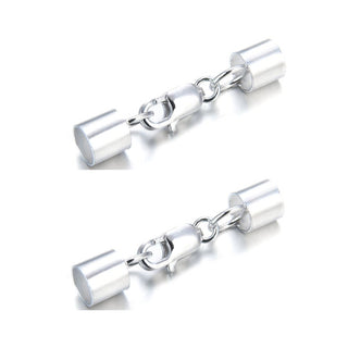 925 925 Sterling Silver Tube Cord End Cap Clasps