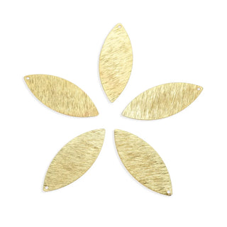 20pcs Brushed Raw Brass Small Navette Marquise Pendant Drops, 13mm, Unplated/Uncoated, CF-A14