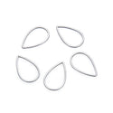 20pcs 304 Surgical Stainless Steel Teardrop Hoop Link Findings – Open Back Bezel Connectors (16mm/22mm/25mm)