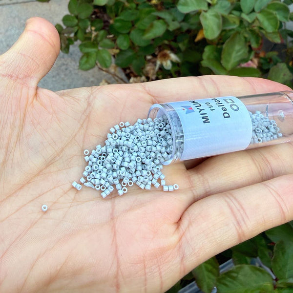 7.5g Miyuki Delica 11/0 Seed Beads Opaque Glass Enamel Light Smoke DB1498-1