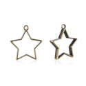 20pcs Open Back Star Bezel Blanks, Pendant Base, Large Resin Mold, Tarnish Resistant Antique Bronze, 35x32mm,  CF287-5