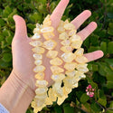 Natural Raw Crystal Quartz Nugget Drilled Gemstone Beads, Topaz Yellow AB Titanium Coated Stone Nuggets, 15 Inch, GA-B11