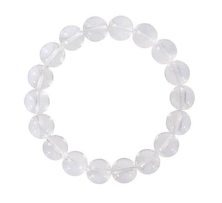1 Strand Stretch Natural Grade A Clear Crystal White Quartz Beaded Gemstone Bracelet, 8mm Bead, Length Selections: 7 inch/7.5 inch/8 inch/8.5 inch