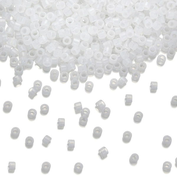 7.5g Miyuki Delica 11/0 Seed Beads, Translucent Opal DB220