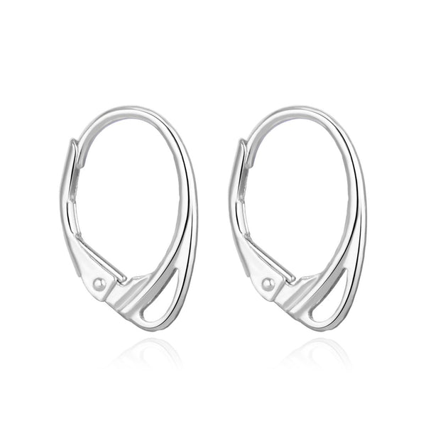 10pcs 925 Sterling Silver Oval Leverback Earring Hooks, 23mm, Thick Sturdy, SS15-1