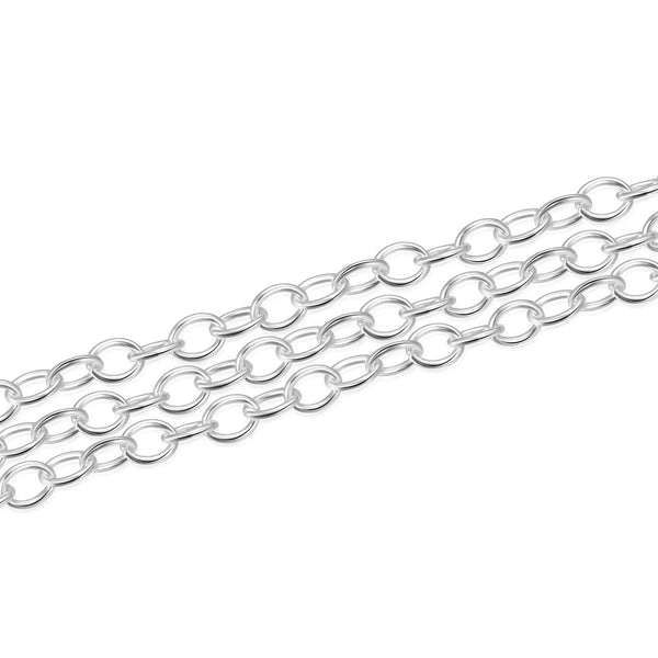 5 Feet 925 Sterling Silver Unfinished Cable Chain Links, 2.5mm, SSK-G1