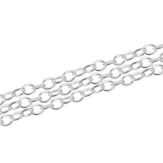 5 Feet 925 Sterling Silver Unfinished Cable Chain Links, 4.2mm, Large, SSK-G3