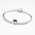 1pc Solid Sterling Silver Alphabet Letter A Name Initial Bead, Compatible with Pandora all Other Charm Bracelets, EC650