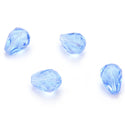 24pcs Adabele Austrian Faceted Teardrop Crystal Beads #5500, Light Sapphire Blue, 8mm x 6mm, Hole ID 1mm, SST-814