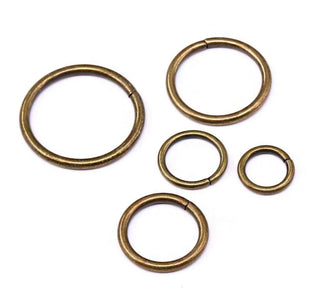 100pcs Open Jump Rings, O Rings, Antique Bronze Plated Brass, 1mm/18 Gauge, Size Selections: 10mm/12mm