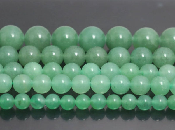Natural Green Aventurine Gemstone Round Beads, 15 Inch/1 Strand, Size Selections: 4mm/6mm/8mm/10mm