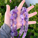 1 Strand Natural Raw Light Purple Amethyst Crystal Gemstone Beads, Medium Size Drilled Rough Nugget Stone,15 Inch GA-F2