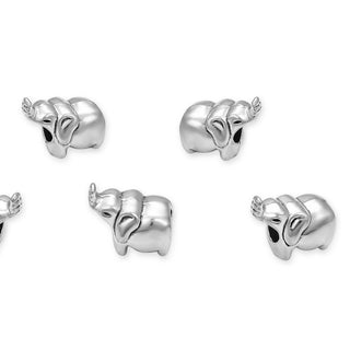 20pcs Elephant Symbol of Luck and Prosperity Large Hole Beads, Hole ID 4.5mm, Antique Silver, Zinc Alloy Metal, MEC-A6
