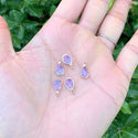 10pcs Grade A June Alexandrite Purple Teardrop Birthstone Charm Drop, 18K Yellow Gold Plated Brass, Size Selections: 11x7mm, 14x8mm, 16x9mm