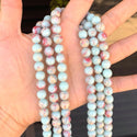 Natural Blue Aqua Terra Jasper Gemstone Round Beads, 15 Inch/1 Strand, Size Selections: 4mm/6mm/8mm/10mm