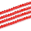 500pcs Creative Club Faceted Rondelle Crystal Glass Beads, Light Siam Red, 4x3mm Small Tiny, Hole ID 1mm, CCR406