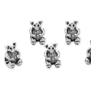 20pcs Cute Bear Symbol of Strength and Courage Large Hole Beads, Hole ID 4.5mm, Antique Silver, Zinc Alloy Metal, MEC-A10