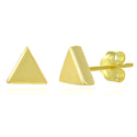 1 Pair 18K Yellow Gold Plated 925 Sterling Silver Stud Earrings, Triangle Delta Ear Studs, Small Tiny, SSE97-2