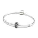 1pc Solid 925 Sterling Silver Cute Flower Bead, Compatible with Pandora All Other Charm Bracelet, EC543