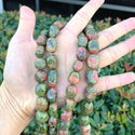 Natural Unakite Jasper Gemstone Tumbled Nugget Beads, Irregular, 10mm-13mm, Hole ID 1mm, 1 Strand/15 Inch, GZ4-10