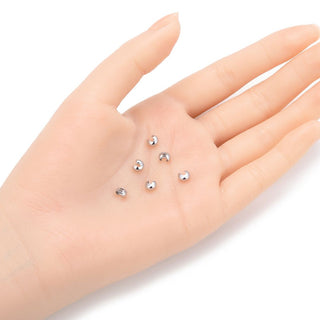 100pcs Crimp Bead Knot Covers, Crimp End Caps, 18K White Gold Plated Brass, Size Selection: 3mm/4mm/5mm/6mm