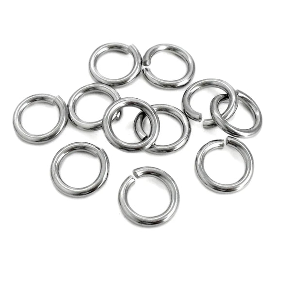200pcs 304 Stainless Steel Open Jump Rings (4mm/6mm/8mm)