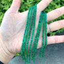 Natural Emerald Green Quartz Gemstone Faceted Rondelle Beads, 3x2mm/Small Tiny, Hole ID 0.8mm, 13 Inch/1 Strand, GH2R-10