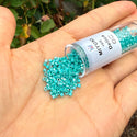 7.5g Miyuki Delica 10/0 Tube Seed Beads, Rainbow Turquoise Green DBM166