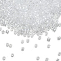 7.5g Miyuki Delica 11/0 Seed Beads, Translucent Luster Crystal White DB50
