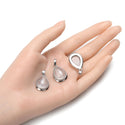 2pcs Natural White Quartz Clear Crystal Teardrop Gemstone Pendants, 22mm Pear Stone Drops, G2P-J6