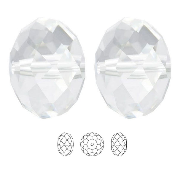 24pcs Adabele Austrian Faceted Rondelle Crystal Beads #5040, Crystal Clear, Size Selections: 6x4mm, 8x6mm, 10x8mm