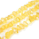 Natural Raw Crystal Quartz Nugget Drilled Gemstone Beads, Topaz Yellow AB Titanium Coated Stone Nuggets, 15 Inch, GA-B11