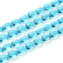 50pcs Creative Club Faceted Flat Oval Crystal Beads, Aquamarine Blue, 16x12mm/Large, Hole ID 1.1mm, CCO-10