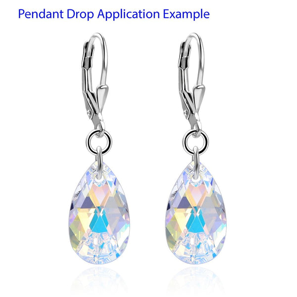 20pcs Creative Club Faceted Crystal Glass Pear Chandelier Pendant Drops, November Topaz Yellow Birthstone, 22x13mm Large, Hole ID 1mm, CCE-9