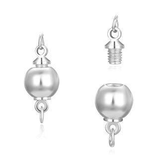 50pcs Ball Screw Clasp, Sterling Silver Plated Brass, Size Selections: 6mm/8mm