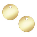 2pcs Real 1/20 14K Gold Filled Round Stamping Blank Disc Drops, 10mm, Hole ID 1.2mm, JK17-A10
