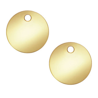 2pcs Real 1/20 14K Gold Filled Round Stamping Blank Disc Drops, 10mm, Hole ID 1.2mm, JK17-A10
