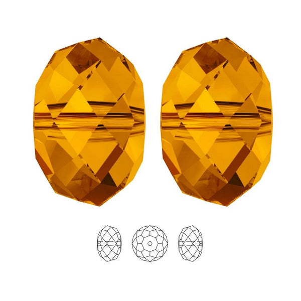 24pcs Adabele Austrian Faceted Rondelle Crystal Beads #5040, Sun (Orange), Size Selections: 6x4mm, 8x6mm, 10x8mm