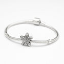 1pc Real Solid Sterling Silver Sea Star Charm Starfish Bead, Compatible with Pandora All Other Charm Bracelets, EC167