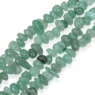 Natural Green Aventurine Gemstone Smooth Tumbled Pebble Beads, Irregular, 8mm-10mm, Hole ID 1mm, 1 Strand/15 Inch, GZ3-6