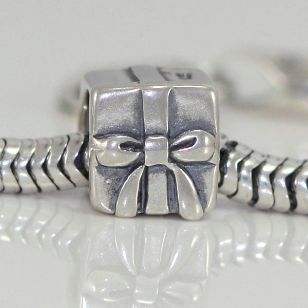 1pc Solid 925 Sterling Silver Gift Box Charm Box of Surprise Bead, Compatible with Pandora All Other Charm Bracelet, EC225